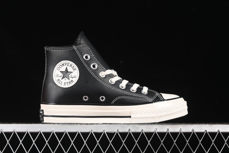 Converse Chuck 70s High Top Canvas Sneakers with Fur Lining in Black & White - A13863C