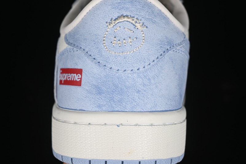 Nike Travis Scott x Fragment Design x Air Jordan 1 Low OG SP AJ1 Supreme Collaboration - Tie-Dye Blue Low-Top Casual Sneakers - CH6336-010
