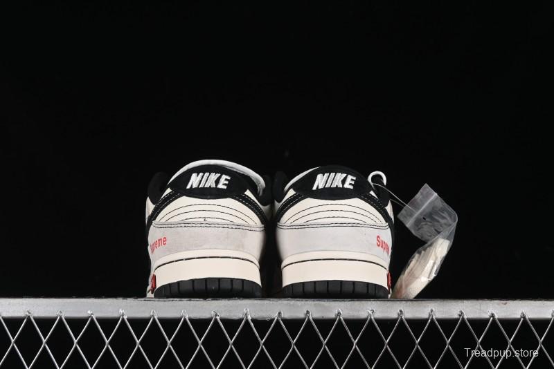 Nike SB Dunk Low SUP Collaboration - Gray White Black Swoosh Anniversary High-End Custom Low-Top Casual Skate Shoes - MM1089-019