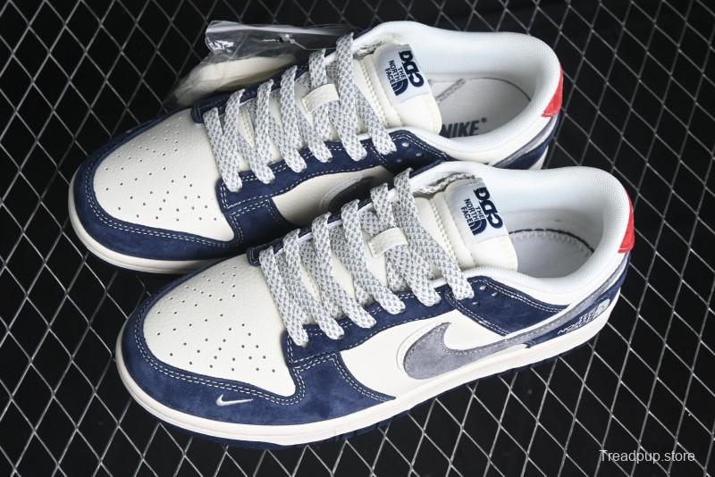 Nike SB Dunk Low The North Face Collaboration - Light Blue Grey Check Anniversary High-End Custom Low-Top Casual Skate Shoes - YX5066-251