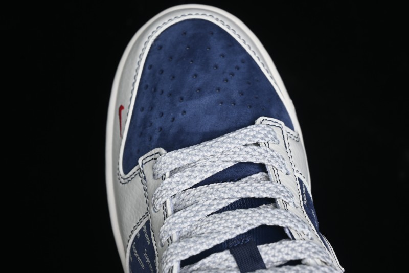 Nike SB Dunk Low Supreme Collaboration - White Blue with Crystal Outsole Anniversary High-End Custom Low-Top Casual Skate Shoes - XS1086-002