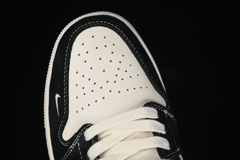 Nike Air Jordan 1 Low AJ1 Stussy Collaboration - Black White Red Label Retro Basketball Shoes - SJ9950-033