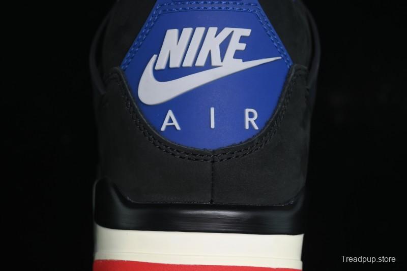 Nike Air Jordan 4 Retro Basketball Shoes with Black-Grey-Blue Color Blocking - FV5029-003