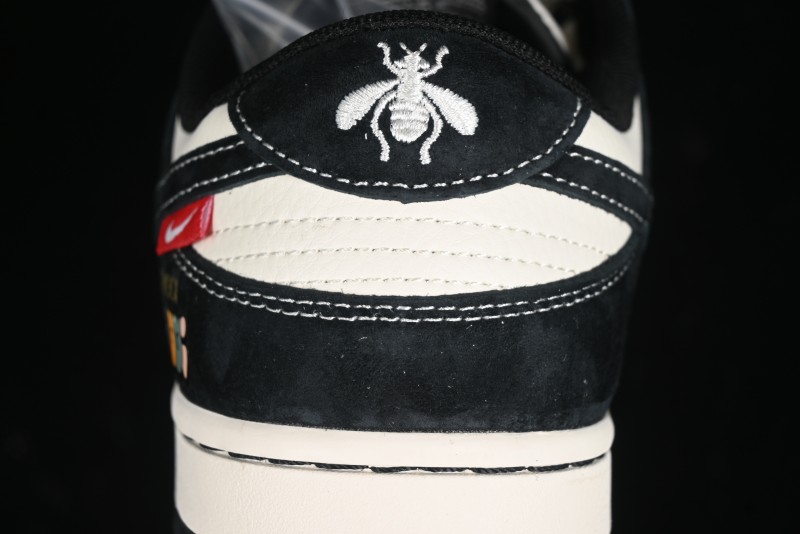 Nike SB Dunk Low Gucci Collaboration - Small Bee Series Black Hook Anniversary High-End Custom Low-Top Casual Sneakers - MM1089-030