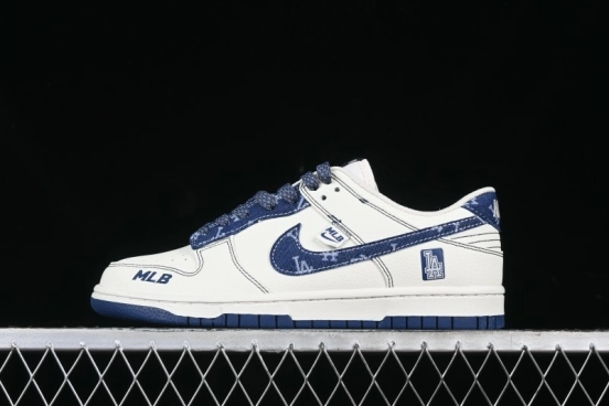 Nike SB Dunk Low MLB Collaboration - Denim Blue Swoosh Anniversary Customized Low-Top Casual Sneakers - DJ2024-044
