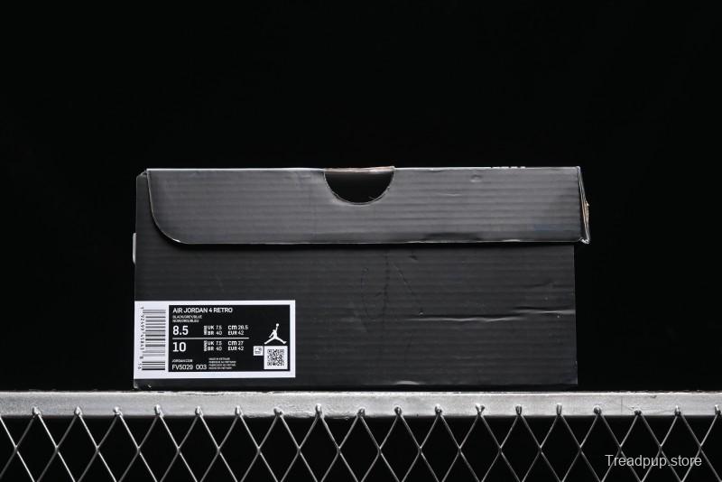 Nike Air Jordan 4 Retro Sneakers in Black, Blue and Neutral Grey - FV5029-003