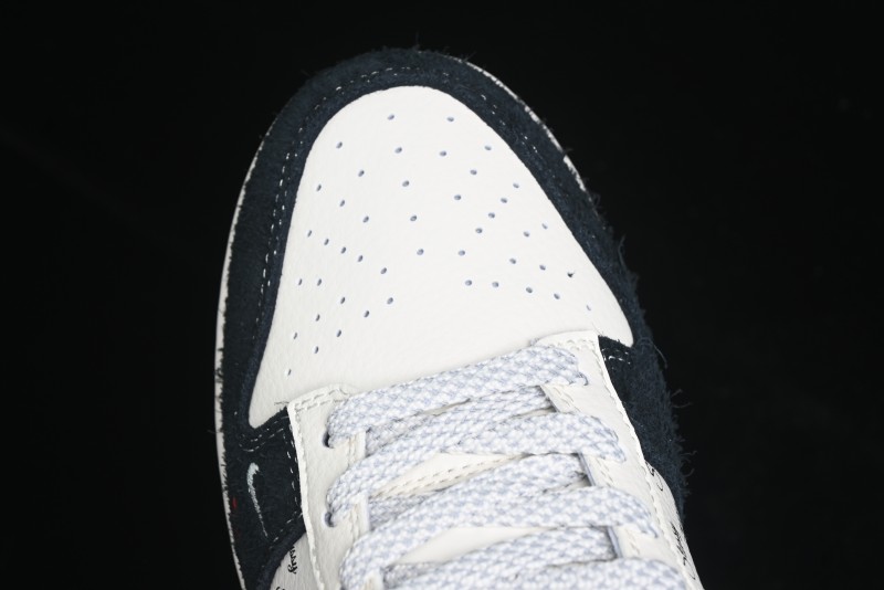 Nike SB Dunk Low Stussy Collaboration - Black White Mini Swoosh Anniversary Custom Low-Top Casual Skate Shoes - XY1688-017