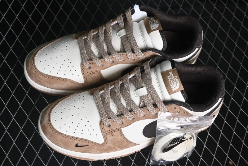 Nike SB Dunk Low The North Face Collaboration - Black White Brown Anniversary High-End Custom Low-Top Casual Skate Shoes - XS1086-004