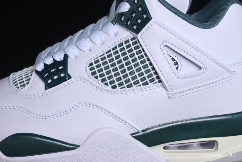 Nike Air Jordan 4 Retro Sneakers in White, Oxidized Green and Neutral Grey - AQ8138-103