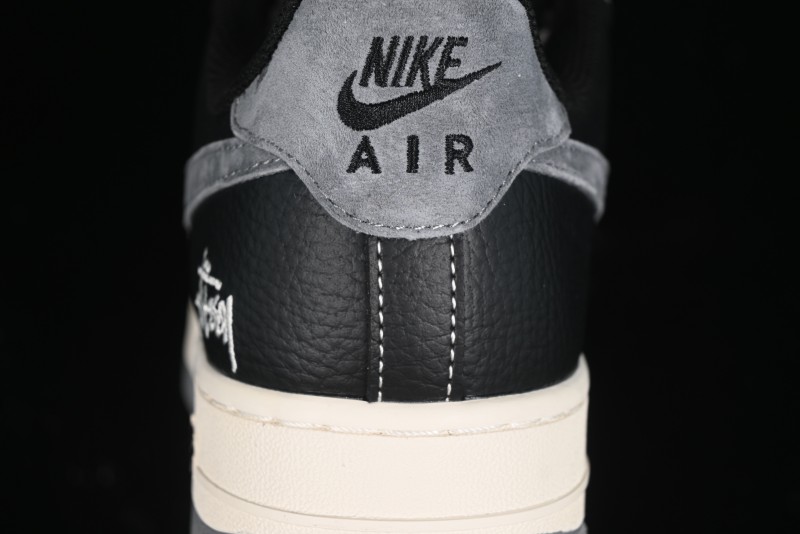 Nike Air Force 1 '07 Low Stussy Collaboration - Black Grey Casual Sneakers - XZ3328-566