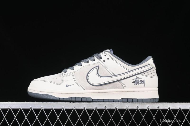 Nike SB Dunk Low Stussy Collaboration - Beige Grey Line Anniversary High-End Custom Low-Top Casual Sneakers - BB7518-007