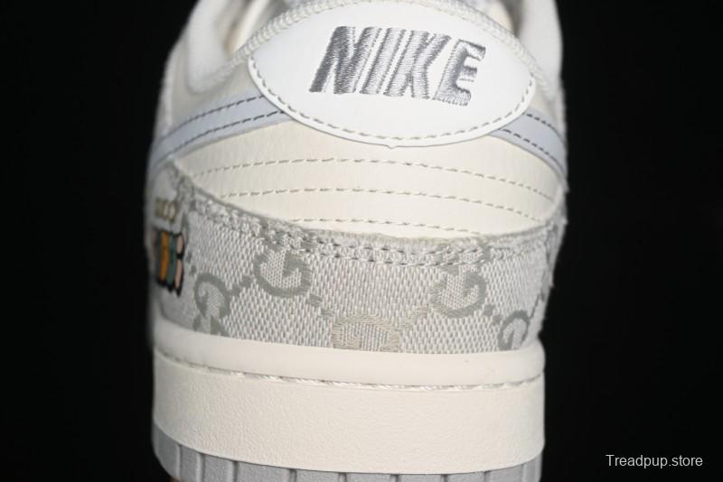 Nike SB Dunk Low Gucci Collaboration - Smoke Grey Sole Anniversary High-End Custom Low-Top Casual Skate Shoes - XX2025-802
