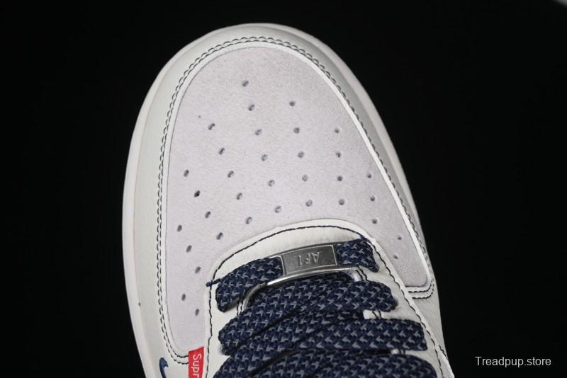 Nike Air Force 1 '07 Low Supreme Collaboration Sneakers with Red Tab and Blue Swoosh - BB7518-021