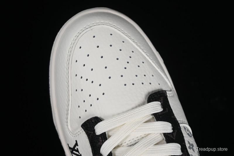 Nike Dunk Low LV Collaboration - Monogram Beige Black Hook SB Low Top Casual Skate Shoes - FC1688-189