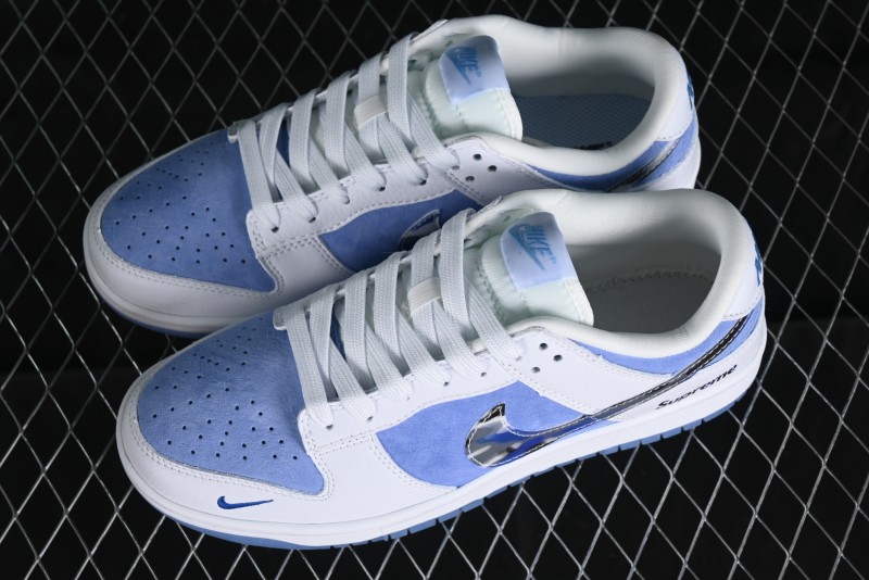 Supreme x Nike SB Dunk Low Royal Blue Anniversary High-End Custom Casual Skate Shoes - JH8039-936