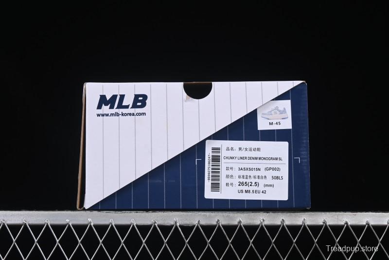 New York Yankees Chunky Liner Mid Denim Monogram Sandals with Thick Sole - 3ASXS015N50BLS