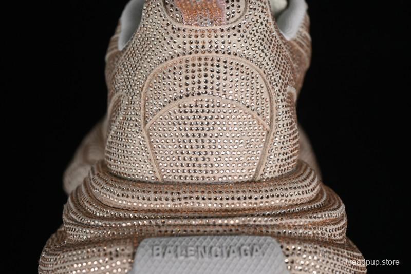 Balenciaga Phantom Sneaker Champagne Gold Full Diamond Trend Running Shoes - W3XL59645