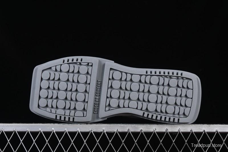 Choco Concert Leather Round Square Asymmetric Fashion Sneakers White Gray - AJE5