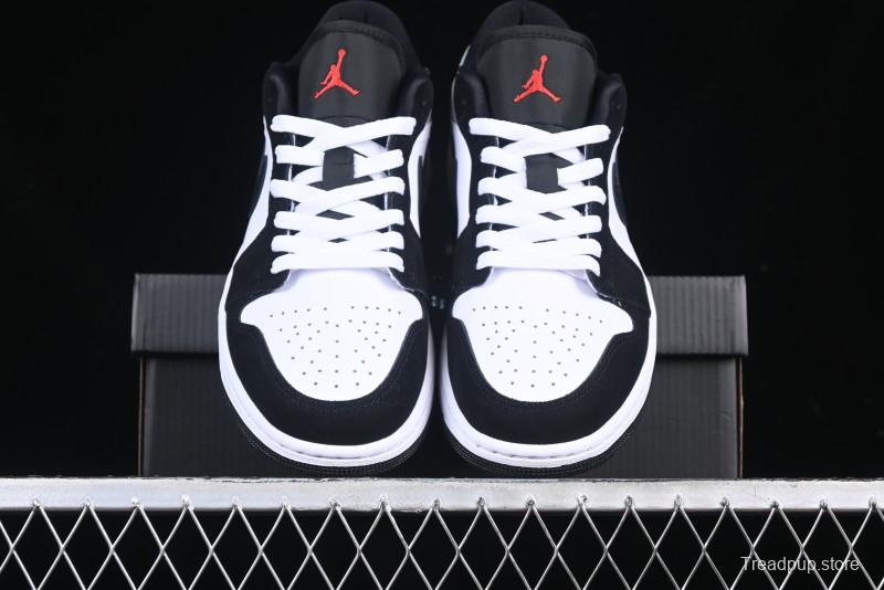 Nike Air Jordan 1 Low Retro Casual Sneakers with Black Swoosh - HF3148-106