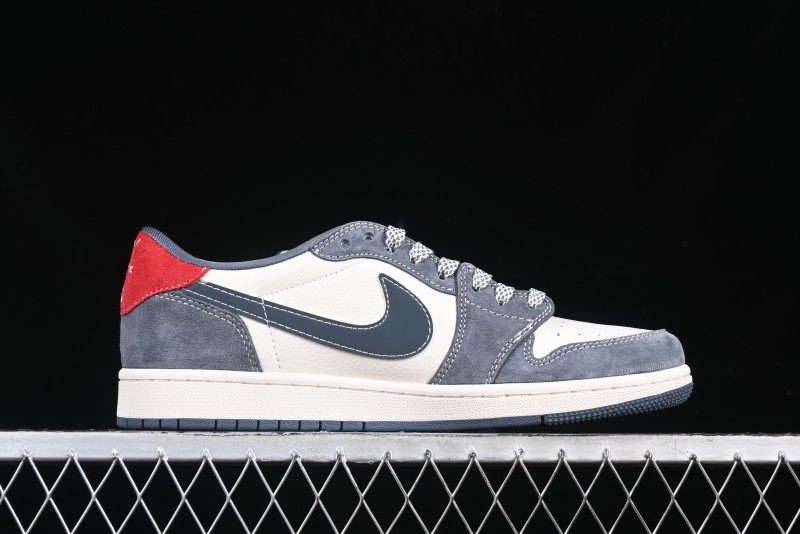 Nike Travis Scott x Fragment Design x Air Jordan 1 Low OG SP AJ1 CDG White Grey Low Top Casual Sneakers - DM9288-005