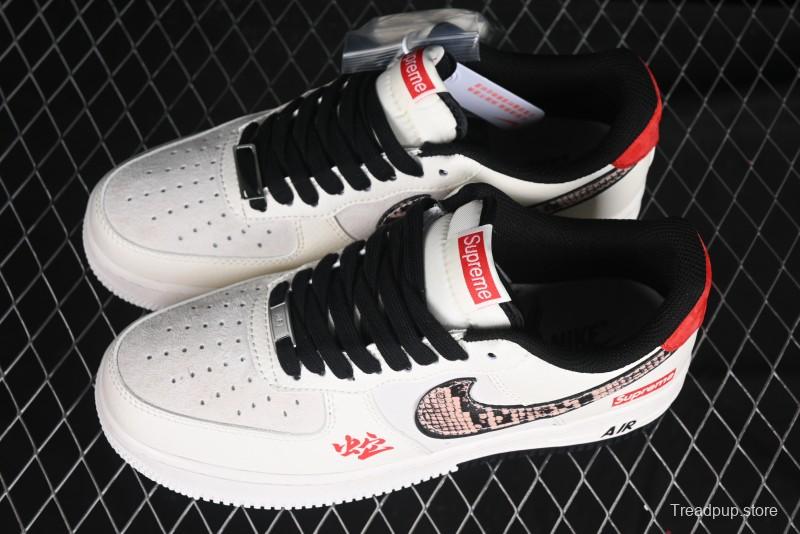 Nike Air Force 1 '07 Low Supreme Snake Year Limited Edition Basketball Shoes with Python Swoosh - DM6688-026