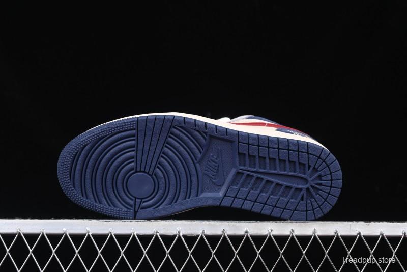 Nike Air Jordan 1 Low AJ1 The North Face Collaboration Grey Blue Red Hook Retro Basketball Shoes - DM9188-012