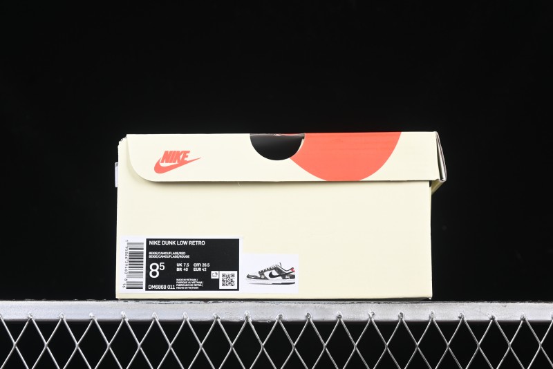 Nike SB Dunk Low Stussy Collaboration - Camo Black Swoosh Anniversary High-End Custom Low-Top Casual Sneakers - DM6868-011