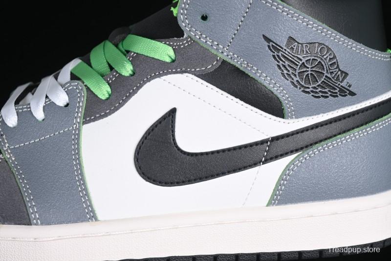 Nike Air Jordan 1 Mid Basketball Shoes in White Grey Brown Casa 93 Colorway - HQ3829-001