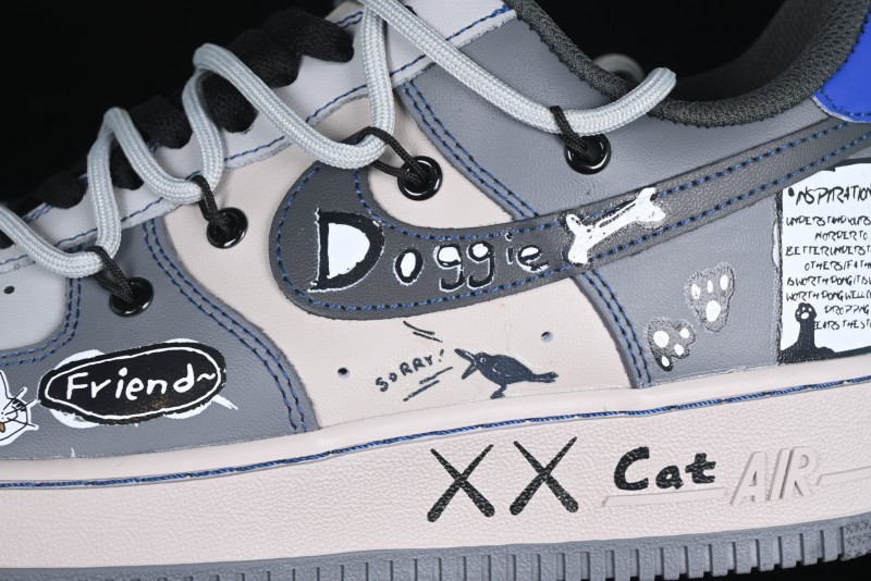 Nike Air Force 1 '07 Low British Blue Cat Casual Lace-Up Sneakers - KS6896-333
