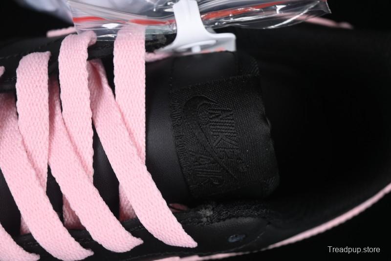 Nike Air Force 1 '07 Low Casual Sneakers with Black & Pink Double Swoosh - CW2288-028