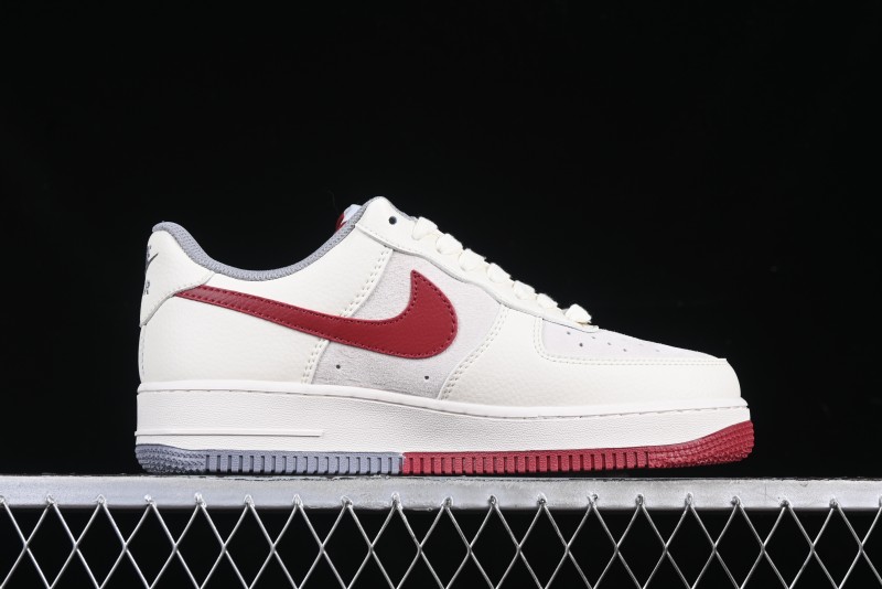 Nike Air Force 1 '07 Low The North Face Collaboration Beige Red Casual Sneakers - DM6688-047