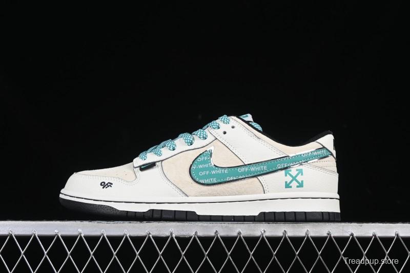 Nike SB Dunk Low OFF Collaboration Tiffany Green Swoosh Anniversary Custom Low-Top Casual Skate Shoes - DJ2024-108