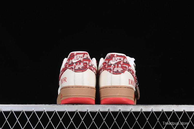 Nike Air Force 1 '07 Low Dior Collaboration Beige Floral Low-Top Casual Sneakers - KK1988-049