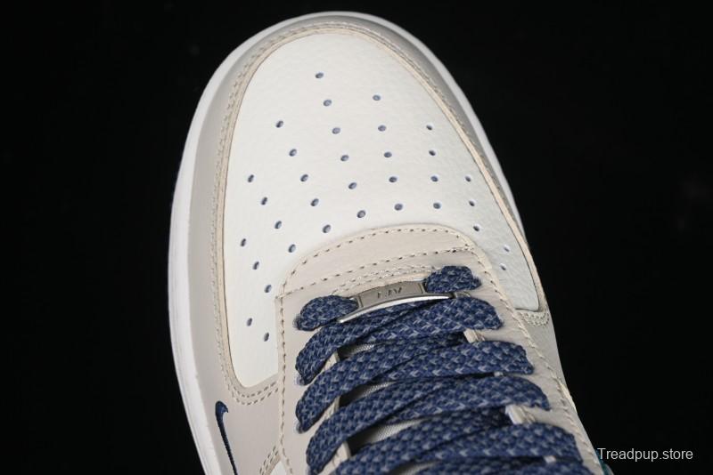 Nike Air Force 1 '07 Low Stussy Collaboration Light Blue White Transparent Swoosh Low-Top Casual Sneakers - DM6688-055