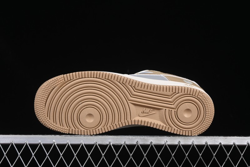Nike Air Force 1 '07 Low Bape Collaboration Khaki Beige Grey Low-Top Casual Sneakers - BB6566-208