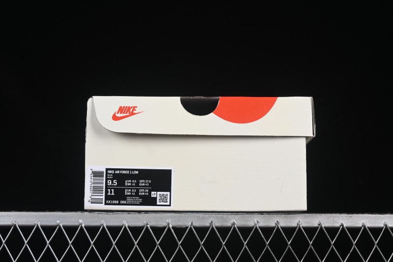 Nike Air Force 1 '07 Low Collaboration White Blue Ghost Face Casual Sneakers with Strap - KK1988-068