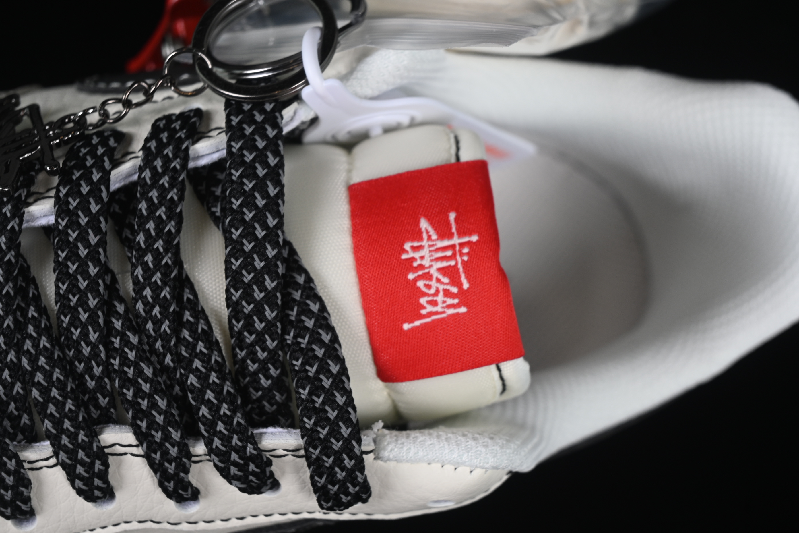 Nike Air Force 1 '07 Low Stussy Collaboration Black Dual-Tone Embroidery Casual Sneakers - HH7518-036