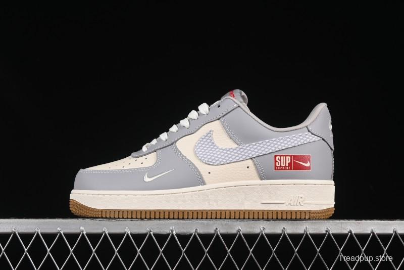 Nike Air Force 1 '07 Low Supreme Collaboration Light Grey Gum Casual Sneakers - KK1988-075
