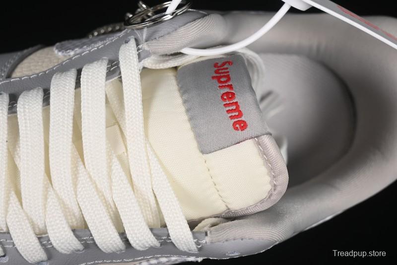 Nike Air Force 1 '07 Low Supreme Collaboration Light Grey Gum Casual Sneakers - KK1988-075