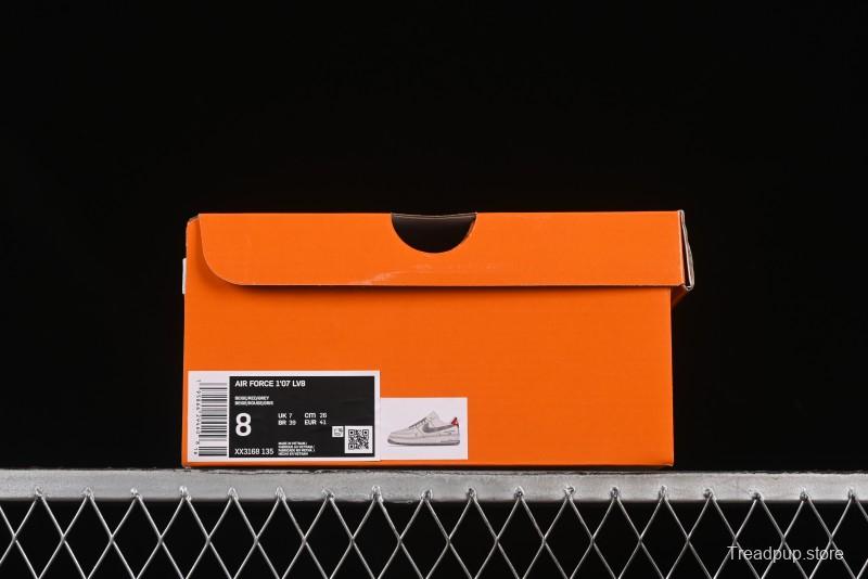 Nike Air Force 1 '07 Low LV Collaboration Grey Denim Swoosh Casual Sneakers - XX3168-135