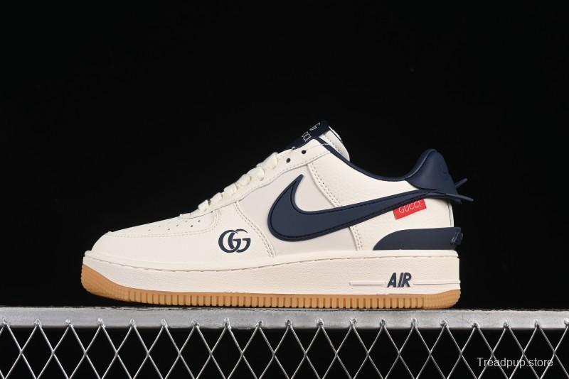 Nike Air Force 1 '07 Low Gucci Collaboration Large Swoosh Gum Sole Casual Sneakers - XS3464-576