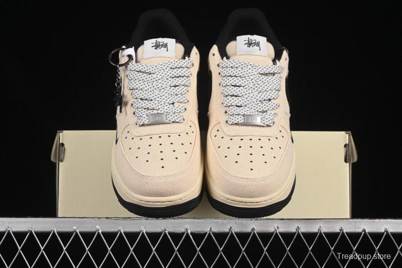 Nike Air Force 1 '07 Low Stussy Collaboration Hemp Low-Top Casual Sneakers - XX3168-153