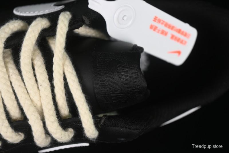 Nike Air Force 1 '07 Low Casual Sneakers in Black & White with Hemp Rope Detailing - ZH0316-073