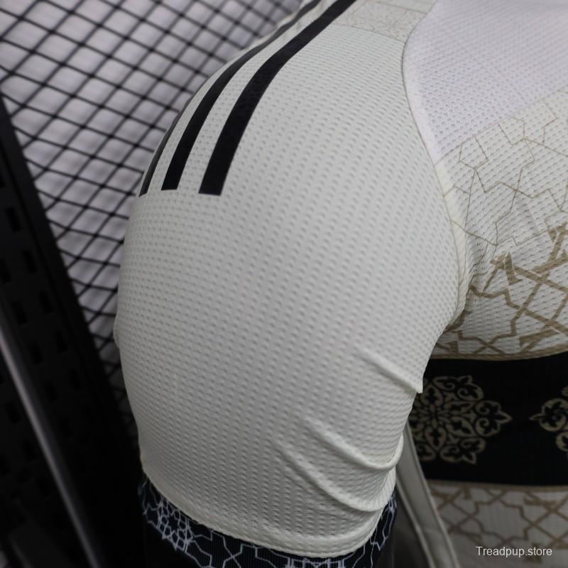 Player Version 2025 Algeria White with Islamic Geometric Pattern Jersey
