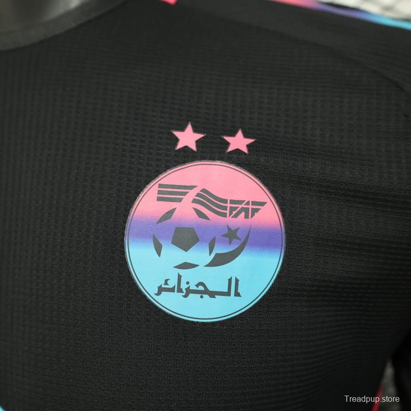 Player Version 2025 Algeria Black with Colorful Gradient Accents Jersey