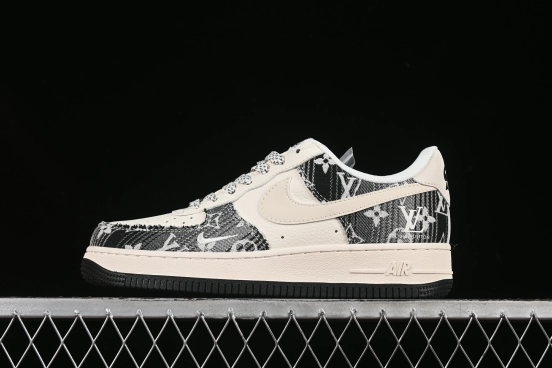 Nike Air Force 1'07 Low LV Collaboration Black Floral Denim Casual Sneakers - XS1958-585
