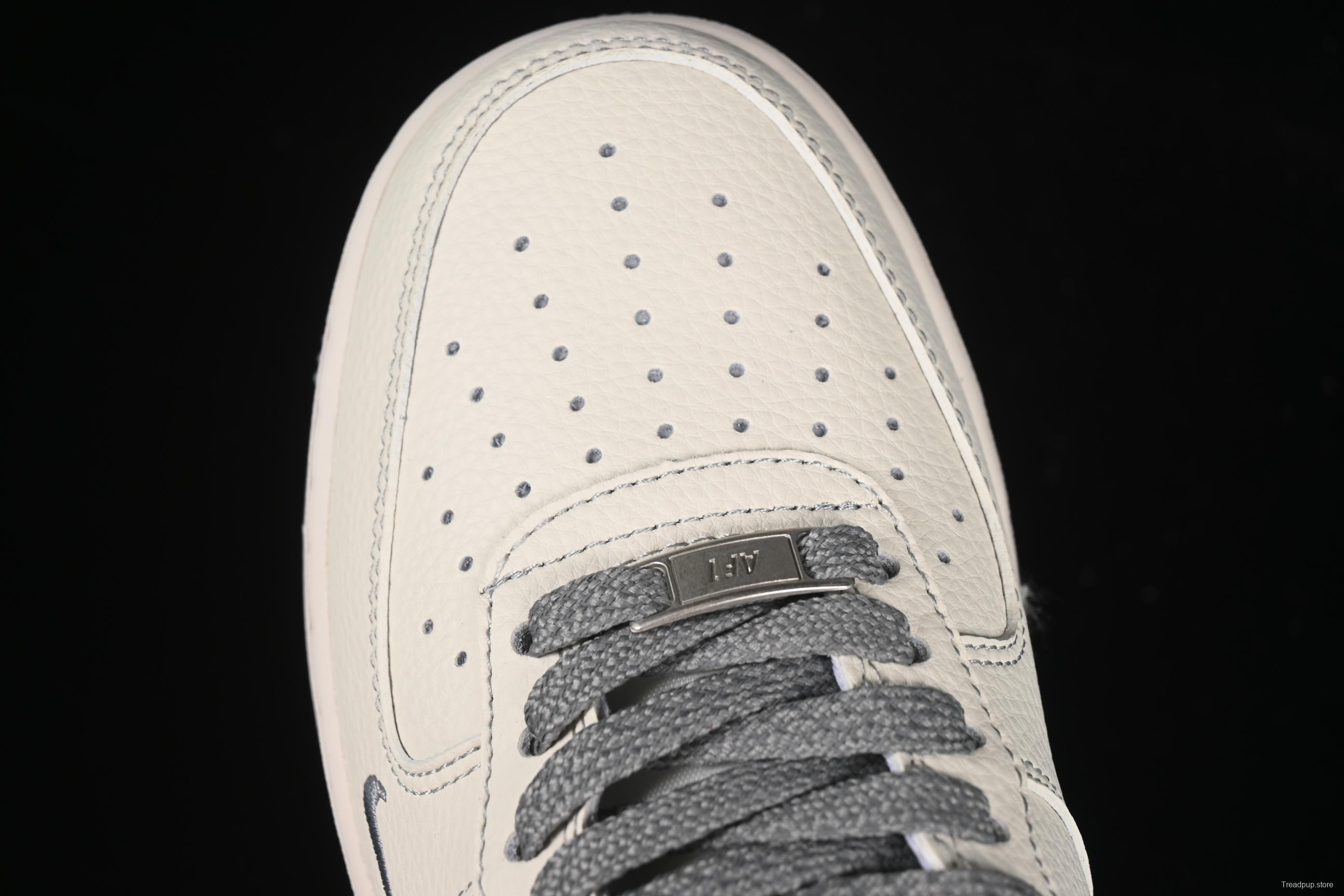 Nike Air Force 1'07 Low Stussy Collaboration Beige Mini Swoosh Casual Sneakers - HH7518-060