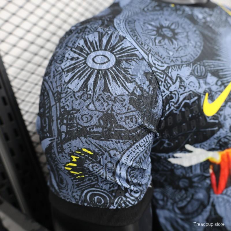 2025 Brazil National Team Special Edition Religious Concept Jersey - Christ the Redeemer Design - Dark Blue