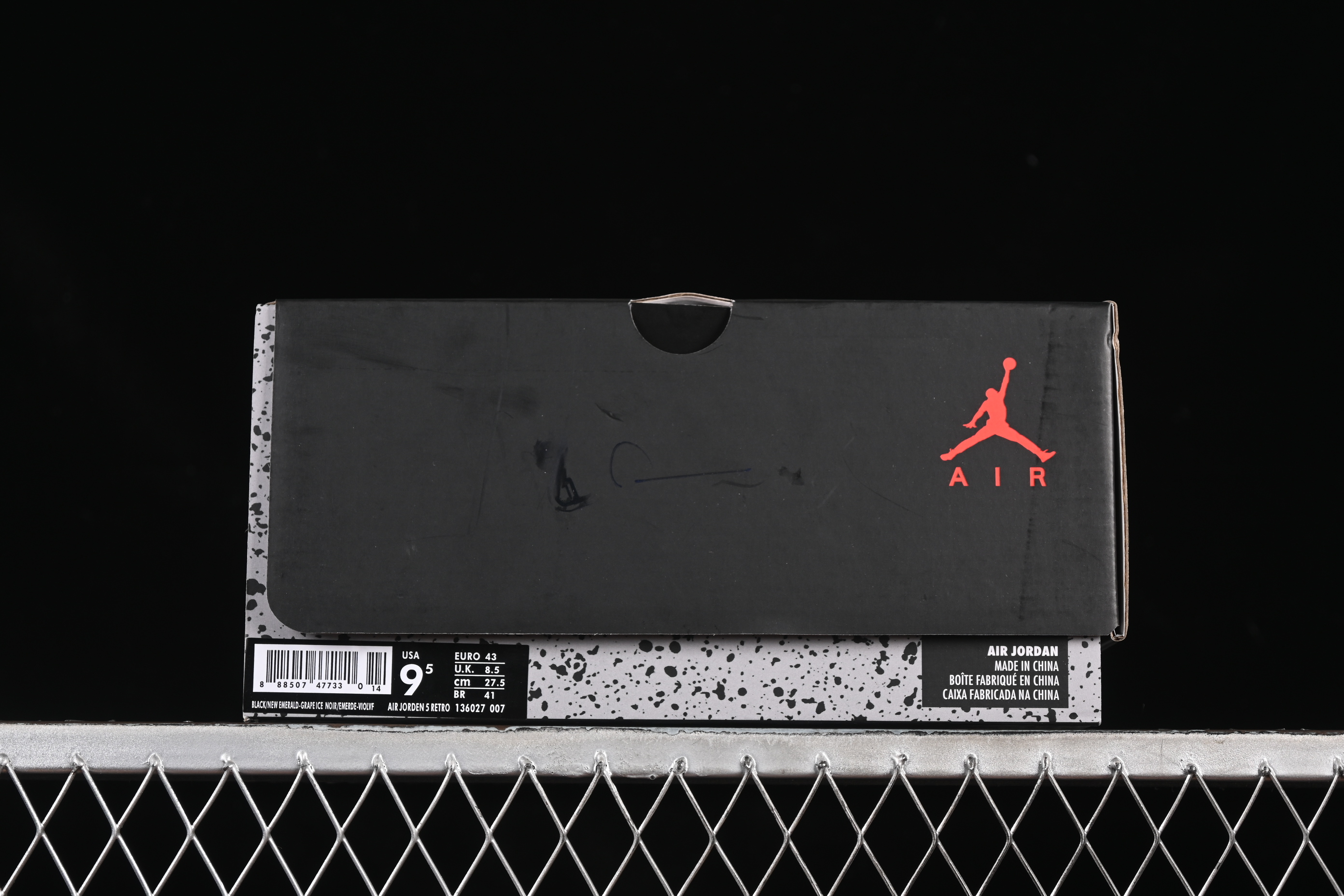 Nike Air Jordan 5 Retro Basketball Shoes - Black Grape - 136027-007