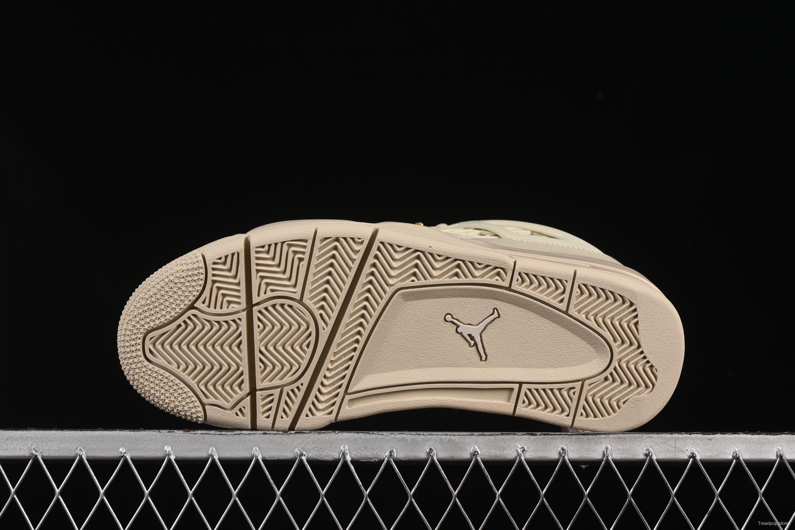 Nike Air Jordan 4 Retro Basketball Shoes in Rattan with NET Design - FN7251-200